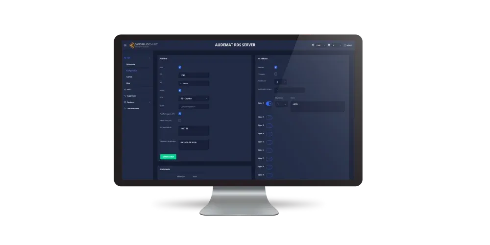 Audemat RDS Server - dark version - Gallery image