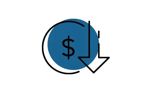 Maximum_Cost_Saving blue icon