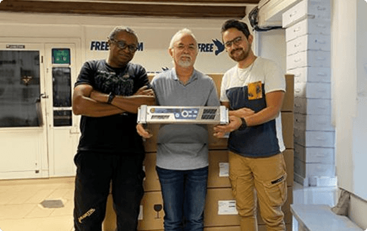 Radio FreeDom team with Ecreso FM transmitter